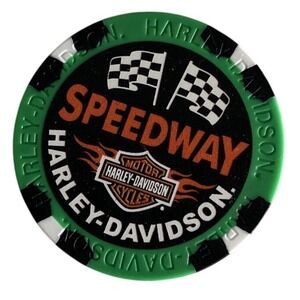 HARLEY DAVIDSON SPEEDWAY CONCORD NORTH CAROLINA DEALER CASINO POKER CHIP‎ GREEN